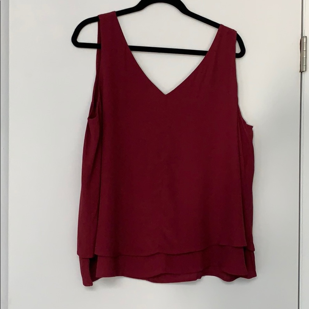 NWT-Loft flowy burgundy tank
